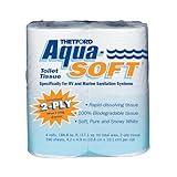 Thetford Aqua-Soft Toilet Tissue - Toilet Paper for RV and marine - 2-ply - Thetford 03300 (Pack of 4 rolls) , White