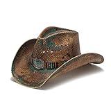Stampede Hats Men's Ashley Vented Western Hat with Beadwork L Brown Stain
