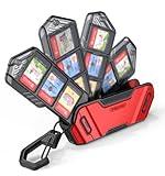 Mumba 12 Game Card Case for Nintendo Switch Game Cards, Portable and Exquisite Protective Hard Shell with 4 Layer Rotatable Holder for Nintendo Switch 2/Switch/Switch OLED/Lite (Ruddy)