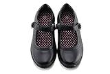 JABASIC Girl's Mary Jane School Uniform Shoes (2,Black)