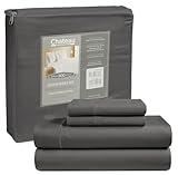 Queen Sheet Set For Queen Size Bed, Egyptian Cotton Sheets Queen Size With Bedding Sheets & Pillowcases. 800 TC Queen Bedding Hotel Sheets With Deep Pocket Queen Sheets (Fits Upto 18") - Charcoal