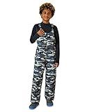 Eddie Bauer Kids Snow Bib - Insulated Waterproof Kids Snow Suit - Cozy Outdoor Activewear Overalls for Girls and Boys (3-16), Size 5-6, Grey Blue Camo