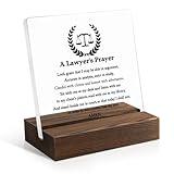 Juoqg A Lawyer's Prayer Acrylic Sign with Wooden Stand, Funny Legal Gift for Men Women, Law School Graduation Gift, Birthday Appreciation Gift for Lawyer Law Students, Attorney Gift, Lawyer Gift