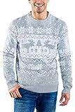 Tipsy Elves Men's Ugly Christmas Sweaters - Funny Christmas Sweaters for Men - Fun Holiday Pullovers - Men's Hilarious Merry Moose Fair Isle Ugly Christmas Sweater Size Large