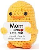 MBL Funny Birthday Gifts for Mom – I Duck Love You Mom, Handmade Crochet Cute Small Duck Unique Presents for Mama Bonus Step Mom Mother in Law Mothers Day Christmas Stocking Stuffers Valentines