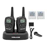 Midland - LXT500VP3, 22 Channel FRS Walkie Talkies with Channel Scan - Extended Range Two Way Radios, Silent Operation, Batteries Included (Pair Pack) (Black)