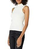 The Drop Women's Karolina Sleeveless Mock Neck Rib Sweater , Ivory, M