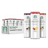 Starbucks Refreshers, 3 Flavor Variety Pack (Peach,Cherry, Stw Lmd), 12 Ounce Sleek Cans (Pack of 12)