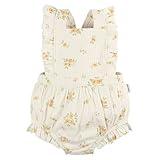 Gerber Baby Girls Sleeveless Ruffle Romper, Bouquets, 24 Months