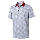 Golf Shirts for Men Dry Fit Short Sleeve Print Performance Moisture Wicking Polo Shirt