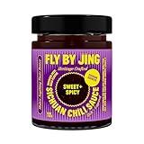 FLYBYJING Sweet + Spicy Sichuan Chili Sauce: Perfect for Noodles, Proteins, Veggies, Fish, Dumplings and Everything Else - Hot Sauce, Marinade and Glaze made w/Premium Chilis - Vegan, 6oz (Pack of 1)