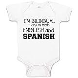 Cute Rascals Baby Bodysuit I'M Bilingual I Cry in Both English and Spanish Foreign Language Boy & Girl Baby Clothes Funny Cotton A White Design Only Newborn