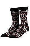 Tipsy Elves Men's Red and Black Fair Isle Sock