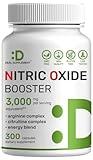 Nitric Oxide Booster 3,000mg Per Serving, 300 Capsules – 12 in 1 Nitric Oxide Supplement – Arginine & Citrulline Complex with Energy Blend – Marshmallow Root – Promotes Nutrient Flow to Muscles &Heart