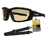 SOL PRO Powersport Sunglasses, Motorcycle Riding Safety Goggles, Night Vision, Anti-Fog, Dust-Resistant, Wraparound, Fit Men Women, Mowing, Riding, Hunting