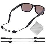Buyisgle Eye Glasses Holder Strap - Adjustable Sunglasses Straps Cords for Men Women - Eyeglass Holders Around Neck - Eyewear String Lanyard Retainer -2PCS（14in Black