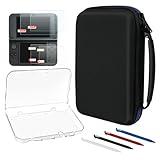 4-in-1 Accessories Kit for Nintendo New 3DS XL/LL – Full Protection Bundle Includes Carrying Case, Clear Hard Shell, 4 Stylus Pens & 2 Sets of Screen Protectors Compatible with New 3DS XL/LL Console