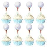 Gyufise 36Pcs Golf Cupcake Toppers Sports Golf Ball Cupcake Picks Golf Birthday Cake Decorations Baby Shower Golf Sports Players Theme Birthday Party Cake Decorations