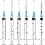 25 Pack 3ml Plastic Syringes with 23Ga, for Scientific Labs, Industrial Dispensing and Liquid Measuring Syringe Tools, Individually Sealed Packaging