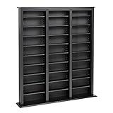 Prepac 3 Column Tall Cabinet Media Storage, Triple Width Barrister Tower, Black