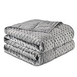 Sivio Weighted Blankets for Adults, Soft Minky Heavy Blanket for Calm Sleeping, Brethable Cooling Weighted Throw Blanket for Men and Women, Grey, 60 x 80in, 15lbs