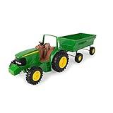 John Deere Kids Tractor Wagon Set - 8 Inch Toy Tractors for Toddlers Ages 3 and Up