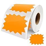 Meitaat Price Tags Stickers Orange 4 x 3 Inches Self-Adhesive Large Sale Sticker Starburst Signs Removable Waterproof Labels for Retail Store Market Business 500 PCS