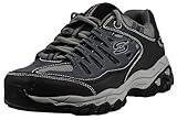 Skechers Afterburn M. Fit Fashion Sneakers – Leather Upper, Memory Foam Insole, Rubber Outsole