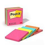 Post-it Notes 3x3 in 5 Pads America's #1 Favorite Sticky Notes, Poptimistic, Bright Colors, Clean Removal, Recyclable (655-5UC)