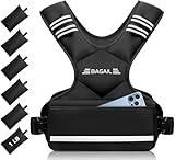 BAGAIL Adjustable Weighted Vest, 4-10lb/12-18lb/20-32lb Rucking Vest for Women & Men with 6 Weights & Large Pocket, Weight Vest for Home Workouts, Running, Walking and Strength Training - Black