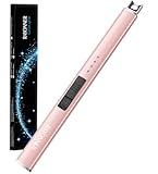 RAYONNER Lighter Electric Candle Lighters Rechargeable USB Lighter Arc Lighters for Candle Camping (1Pack, Rose Gold)