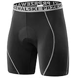 Przewalski Mens Cycling Underwear Shorts 4D Padded Bike Undershorts Bicycle MTB Liner Shorts with Silicone Leg Grippers Grey