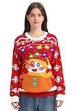 MGparty Ugly Christmas Sweater for Women 2024 Christmas Cute Light Up Sweaters Holiday Party Novelty Funny Pullover Red