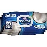 Clorox Scentiva Wipes, Bleach Free Cleaning Wipes, Household Essentials, Pacific Breeze & Coconut, 75 Count (Pack of 3)