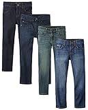 The Children's Place Boys Basic Straight Leg Jeans,Carbon Wash/Deep Blue Wash/Dk Juptier/Dk Rinse Wash 4 Pack,10