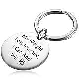 PLITI Weight Loss Keyring My Weight Loss Journey I Can And I Will Diet Journey Weight Tracker Keep Fit Gift for Her (My Weight Loss Key)