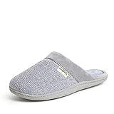 Dearfoams womens Samantha Knit Closed Toe Scuff Slipper, Sleet, X-Large Wide US