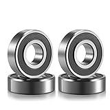 Donepart 6202RS Bearings 15mm ID, 35mm OD, 11mm Thick 6202-2RS C3 High Speed Deep Groove Sealed Beairngs for Motors, Electric Tools, Garden Machinery, etc. (4 Pack)