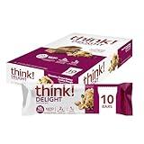 think! Delight, Keto Protein Bars, Healthy Low Carb, Gluten Free Snack - Chocolate Peanut Butter Cookie Dough, 10 Count (Packaging May Vary)