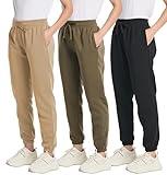 3 Pack: Women's Fleece Lined Jogger Sweatpants Women Womens Joggers Pants Sweat Warm Jogging Baggy Loungewear Pj Athletic White Gym Jogger Woman Gray Ladies Pans Para Mujer Pajama, Set 9, M