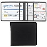 Miunice Car Registration and Insurance Holder, Premium Pu Leather Vehicle Glove Box Organizer - for Driver License, Cards & Essential Documents (S-Black)