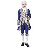 CosplayDiy Men 18th Century Colonial Military Tailcoat Costume Adult Vintage Victorian Outfit L