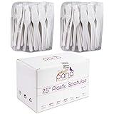 PANA 200pcs Cosmetic Make Up Disposable Plastic 2.5" Spatulas Skin Care Facial Cream Mask Spatula (WHITE-200 Pieces in a Box)
