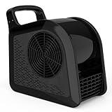 Puligoth Portable Blower Fan for Home: High Velocity Floor Fans for Cooling and Drying - Air Mover with 185° Rotating for Bedroom, Garage, Shop and Gym, 3 Speeds Utility Fan with 2 AC Outlets, Black