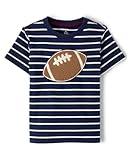 Gymboree,and Toddler Embroidered Graphic Short Sleeve T-Shirts,Football Striped,5T