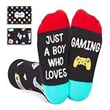 Gaming Gifts for Gamers Teen Boys - Funny Gaming Socks Video Game Socks Christmas Gifts for 4-6 Years Old Kids