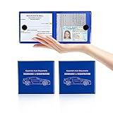 Kewucn Car Registration and Insurance Holder, 2 Pack Premium Auto Essential Document Organizers with Strong Velcro Closure, Universal Vehicle Interior Accessories for Most Cars(Style 2, Blue)