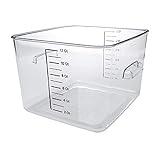 Rubbermaid Commercial Products, Space Saving Square Food Storage Container, 12 Quart, Clear, for Kitchen/Sous Vide/Meal Prep