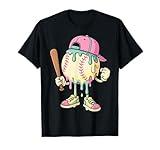 Ice Cream Drip Baseball Spots Baseball Drip For Girls T-Shirt
