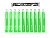 Cyalume Military Grade Green Glow Sticks - Premium Bright 6” ChemLight Emergency Glow Sticks with 12 Hour Duration (Bulk Pack of 10 Chem Lights)